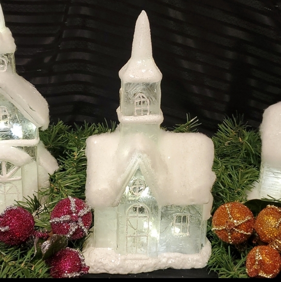 RAZ Imports 9" Lighted Mercury Glass Church-#2 Design - Picture 1 of 7